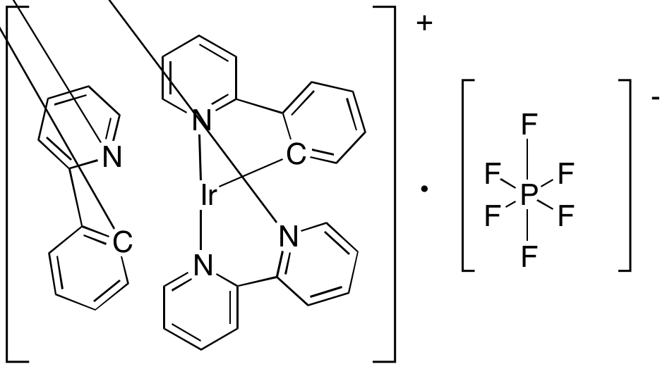 Iridium ((2,2’-Bipyridine-N,N’)bis[2-(2-pyridinyl)phenyl-C,N] Hexaflouorophosphate