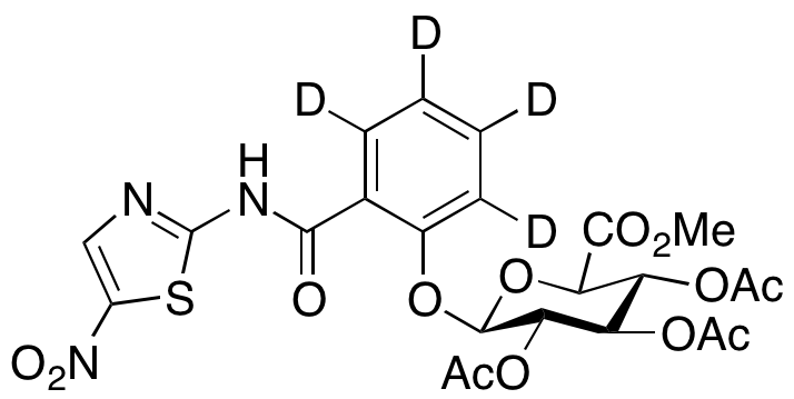 Methyl 1-[[2-N-(5-Nitrothiazolyl)carboxamido]phenyl]-2,3,4- tri-O-acetyl-β-D-glucopyranuronate-d4