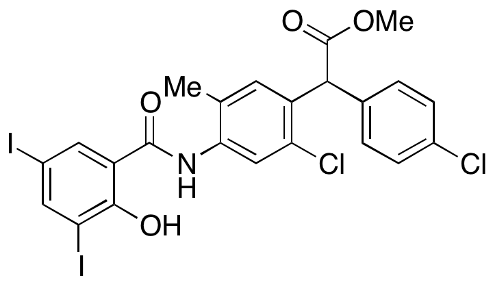 Methyl 2-(2-Chloro-4-(2-hydroxy-3,5-diiodobenzamido)-5-methylphenyl)-2-(4-chlorophenyl)acetate