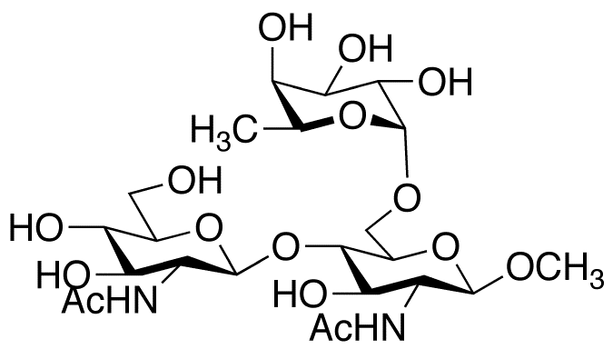 Methyl 2-Acetamido-4-O-(2-acetamido-2-deoxy-β-D-gluco- pyranosyl)-2-deoxy-6-O-(α-L-fucopyranosyl)-β-D-glucopyranoside