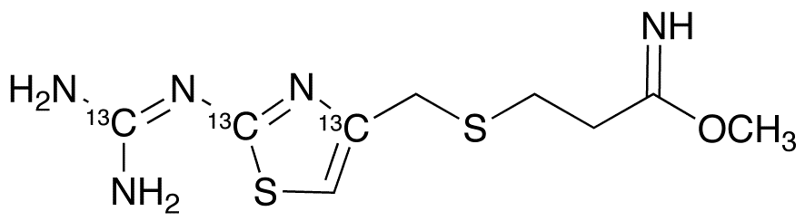 Methyl 3-[[[2-[(Diaminomethylene-13C]amino-4-[1,4-13C2-thiazolyl]methyl]-thio]propionimidate