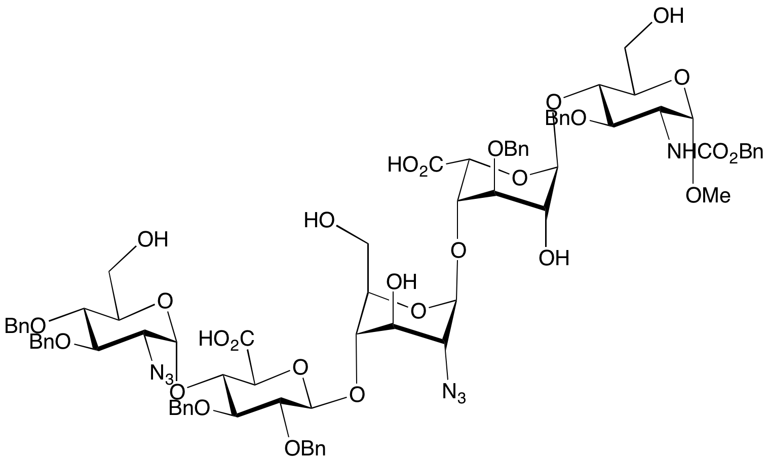 Methyl O-2-Azido-2-deoxy-3,4-bis-O-(phenylmethyl)-α-D-glucopyranosyl-(1→4)-O-2,3-bis-O-(phenylmethyl)-β-D-glucopyranuronosyl-(1→4)-O-2-azido-2-deoxy-α-D-glucopyranosyl-(1&ra