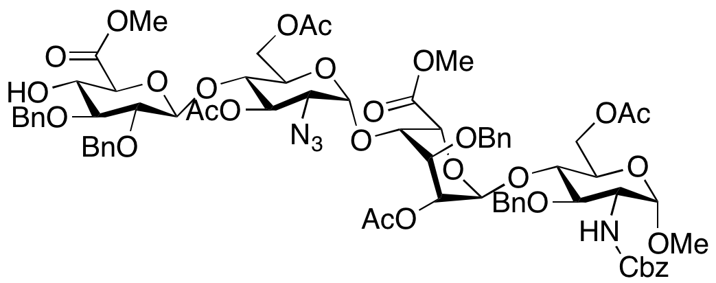 Methyl O-6-Methyl-2,3-bis-O-(phenylmethyl)-β-D-glucopyranuronosyl-(1→4)-O-3,6-di-O-acetyl-2-azido-2-deoxy-α-D-glucopyranosyl-(1→4)-O-2-O-acetyl-6-methyl-3-O-(phenylmethyl)-α