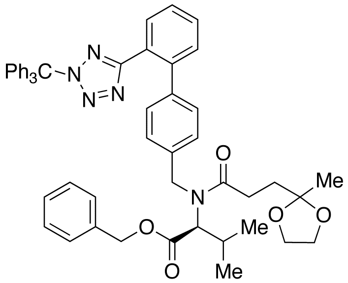 N-[(2’-(N2-Trityltetrazol[1,1’-biphenyl]-4-yl)methyl]-N-[3-(2-methyl-1,3-dioxolan-2-yl)-1-oxopropyl]-L-valine Benzyl Ester