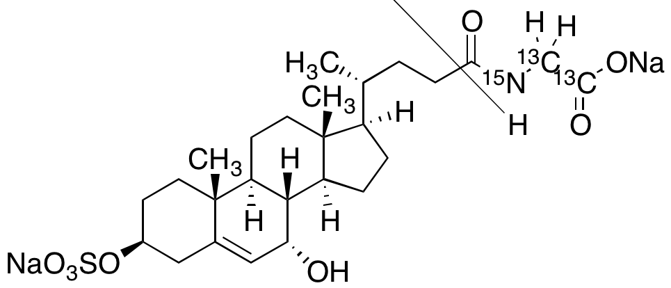 N-[(3&beta;,7&alpha;)-7-Hydroxy-24-oxo-3-(sulfooxy)chol-5-en-24-yl]glycine-13C2,15N Disodium Salt