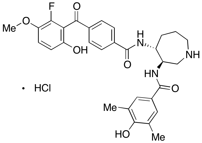 N-[(3R,4R)-4-[[4-(2-Fluoro-6-hydroxy-3-methoxybenzoyl)benzoyl]amino]hexahydro-1H-azepin-3-yl]-4-hydroxy-3,5-dimethyl-benzamide Hydrochloride