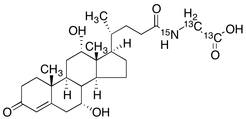 N-[(7α,12α)-7,12-Dihydroxy-3,24-dioxochol-4-en-24-yl]glycine-13C2,15N