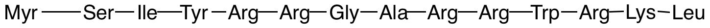 N-(1-Oxotetradecyl)-L-seryl-L-isoleucyl-L-tyrosyl-L-arginyl-L-arginylglycyl-L-alanyl-L-arginyl-L-arginyl-L-tryptophyl-L-arginyl-L-lysyl-L-Leucine