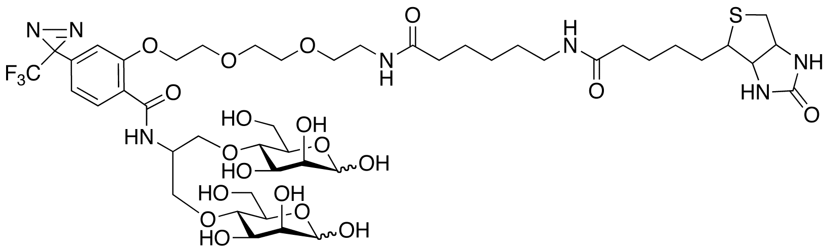 N-[2-[2-[2-[(N-Biotinyl-caproylamino)-ethoxy)ethoxyl]-4-[2-(trifluoromethyl)-3H-diazirin-3-yl]benzoyl]-1,3-bis(mannopyranosyl-4-yloxy)-2-propylamine