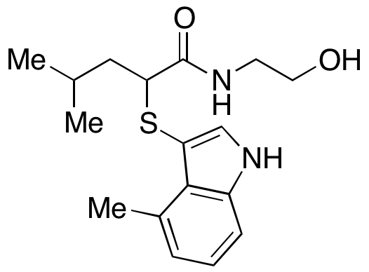 N-(2-Hydroxyethyl)-4-methyl-2-((4-methyl-1H-indol-3-yl)thio)pentamide