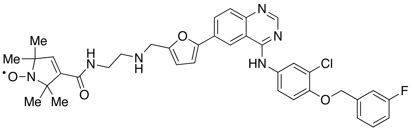 N-[3-Chloro-4-[(3-fluorophenyl)methoxy]phenyl]-6-[5-[[2-((1-Oxyl-2,2,5,5-tetramethylpyrroline-3-yl)carbamido)ethyl]amino]methyl]-2-furanyl]-4-quinazolinamine