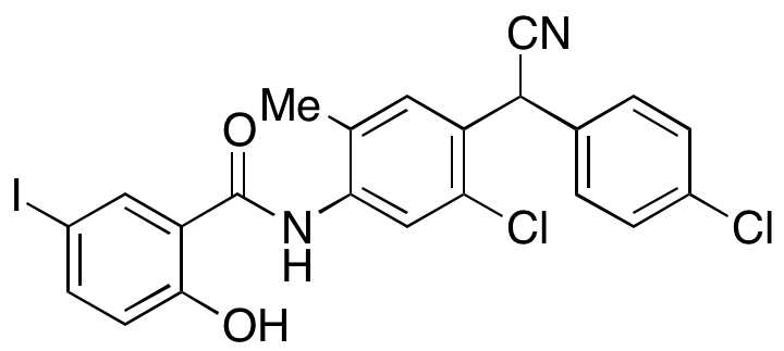 N-(5-Chloro-4-((4-chlorophenyl)(cyano)methyl)-2-methylphenyl)-2-hydroxy-5-iodobenzamide