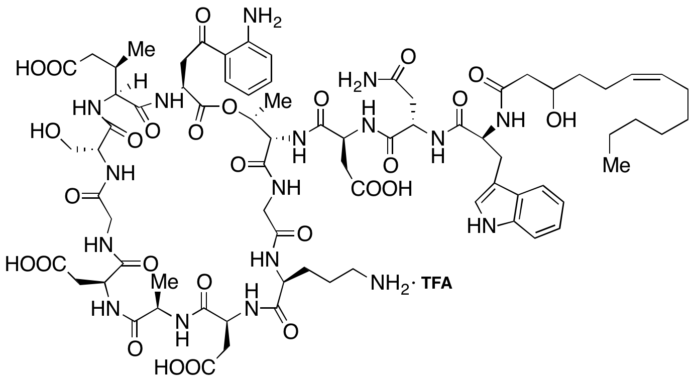 N-Desdecanoyl, N-(3-Hydroxy-6-dodecanoyl) Daptomycin TFA Salt