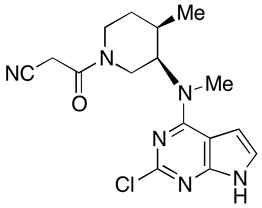 N-Methyl-N-(3R,4R)-1-cyanoacetyl-4-methylpiperidin-3-yl-2-chloro-7-deazapurine-6-amine