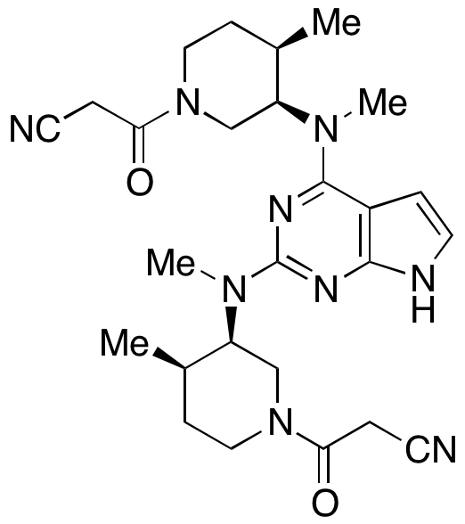 N,N’-Bis(3R,4R)-1-cyanoacetyl-4-methylpiperidin-3-yl-N,N’-dimethyl-7-deazapurine-2,6-diamine