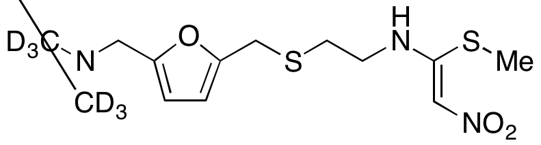 N,N-Dimethyl-5-[[[2-[[1-(methylthio)-2-nitroethenyl]amino]ethyl]thio]methyl]-2-furanmethanamine-d6