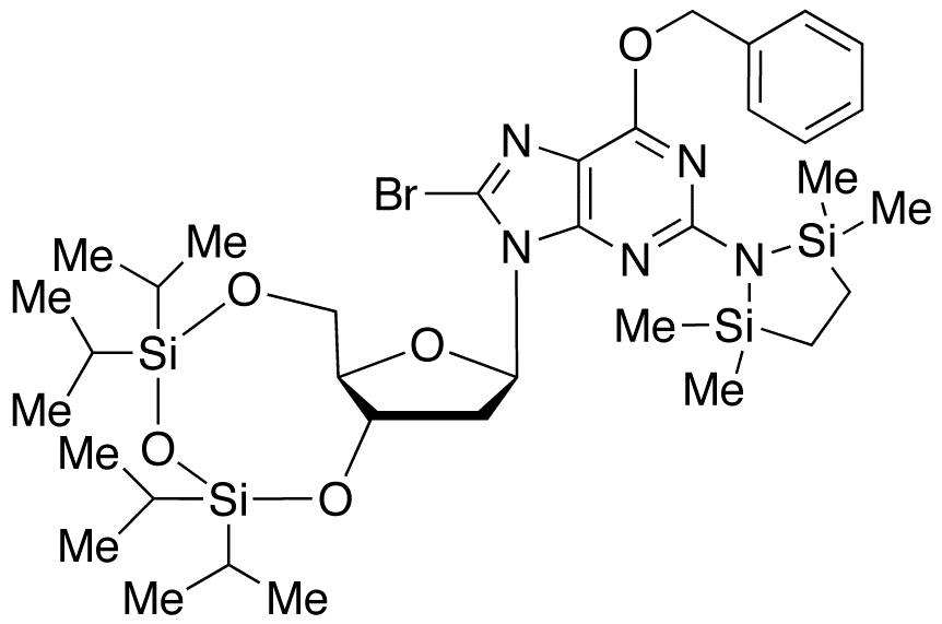 N2-(1,1,4,4-Tetramethyldisilylazacyclopentanyl)-O6-benzyl-8-bromo-N9-[3’,5’-O-(1,1,3,3-tetrakis(isopropyl)-1,3-disiloxanediyl)-β-D-2’-deoxyribofuranosyl]guanine