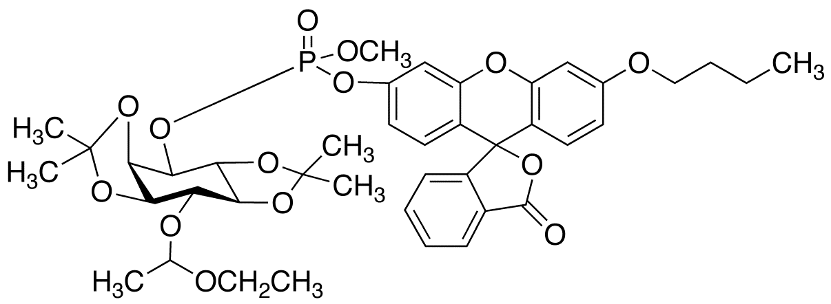 O-Methyl-O-(N-Butylfluorescein)-O-{3-[6-O-(D,L-1-ethoxyethyl)-1,2:4,5-bis-O-(1-methylethylidene)-D,L-myo-inositol]}phosphate