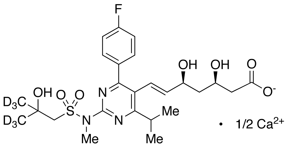 S-Desmethyl-S-(2-hydroxy-2-methylpropyl) Rosuvastatin-d6 Calcium Salt