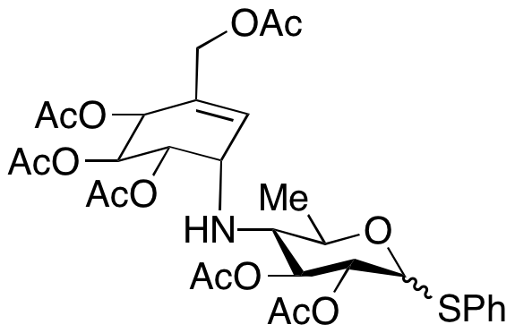 Tetrahydro-6-methyl-5-[[4,5,6-trihydroxy-3-(hydroxymethyl)-2-cyclohexen-1-yl]amino]-2H-Pyran-2,3,4-triol Thiophenyl Hexaacetate