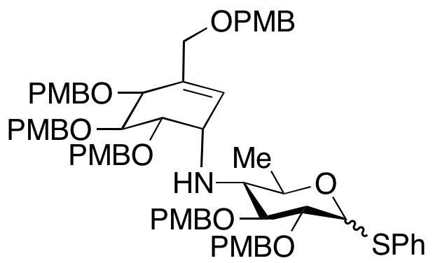 Tetrahydro-6-methyl-5-[[4,5,6-trihydroxy-3-(hydroxymethyl)-2-cyclohexen-1-yl]amino]-2H-Pyran-2,3,4-triol Thiophenyl Hexamethoxybenzyl Ether