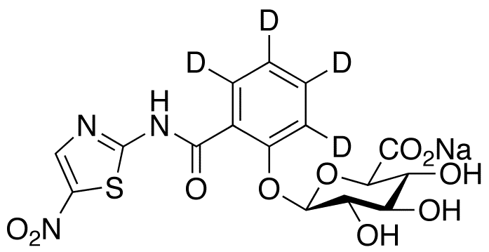 Tizoxanide-d4 Glucuronide Sodium Salt