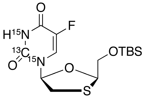 cis-5-Fluoro-1-[2-[[[(1,1-dimethylethyl)dimethylsilyl]oxy]methyl]-1,3-oxathiolan-5-yl]-2,4(1H,3H)-pyrimidinedione-13C,15N2