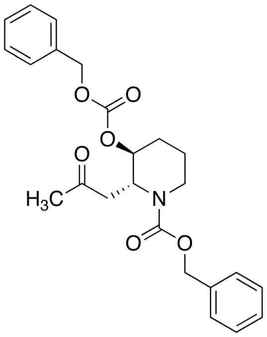 trans-N,O-Bis(benzyloxycarbonyl) 3-Hydroxy-2-(2-oxopropyl)piperidine